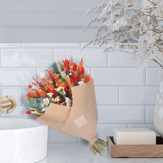 Droogbloemen - Classic Bouquet - Orange - ↕60cm